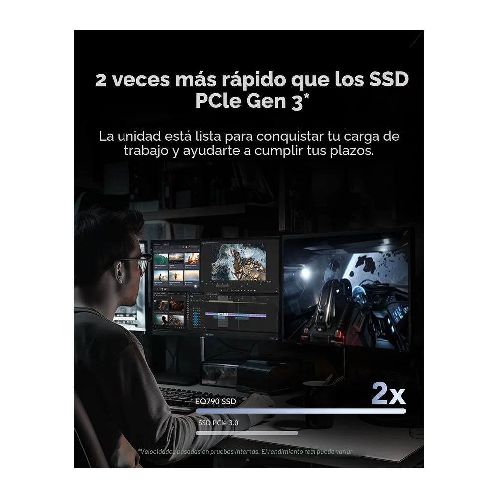 Lexar EQ790 SSD 1TB, M.2 2280 PCIe Gen4 NVMe SSD — 3