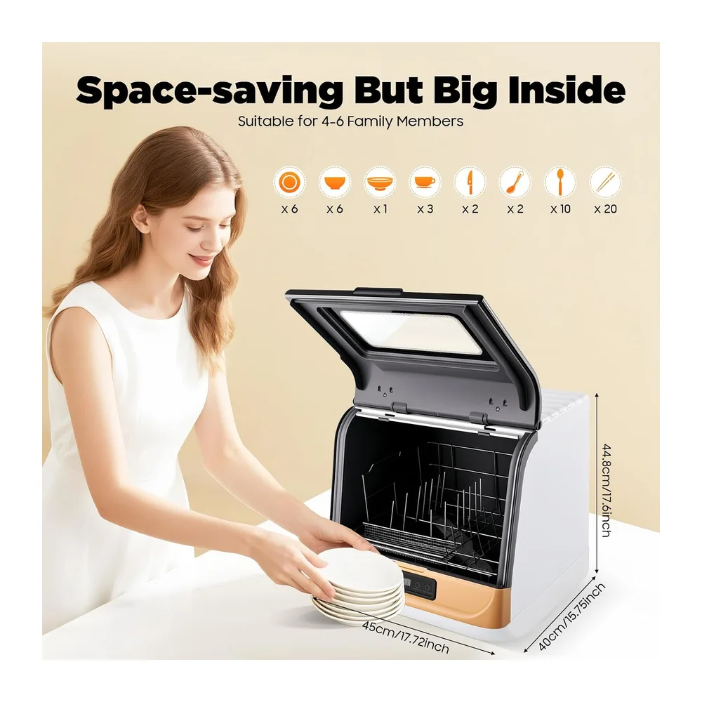 Mini Lavavajillas, Lavavajillas de mesa independiente, Mini Mesa Lavavajillas Lavavajillas Pequeño, — 2