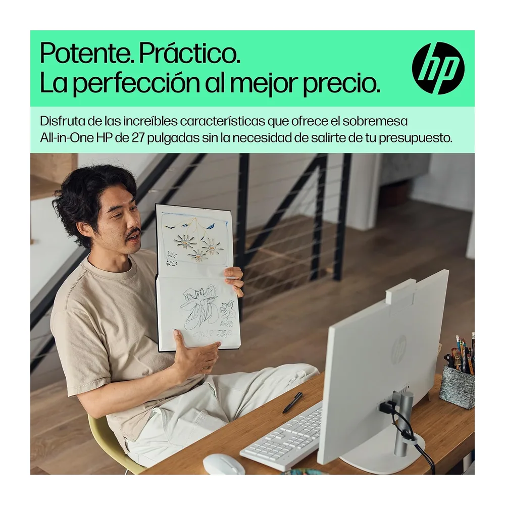 HP All-in-One 27-cr0073ns - Ordenador de sobremesa 27" Full HD con cámara, Teclado y ratón inalámbricos — 5