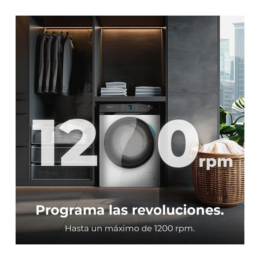 Cecotec Lavadora 8Kg Carga Frontal Bolero DressCode 8110 Inverter. 1200RPM — 4
