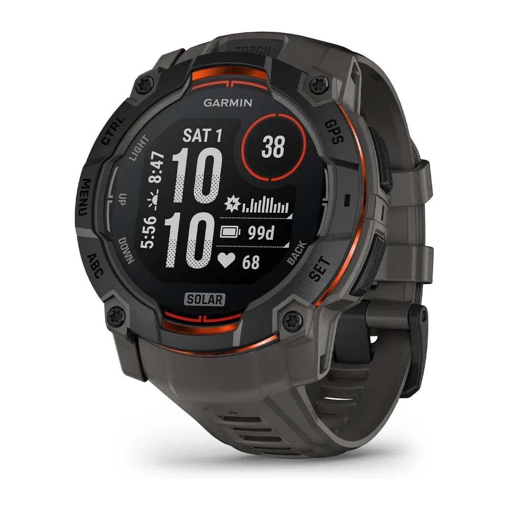 Garmin Instinct 3 Solar 50 mm, Reloj Inteligente con GPS, Blanco
