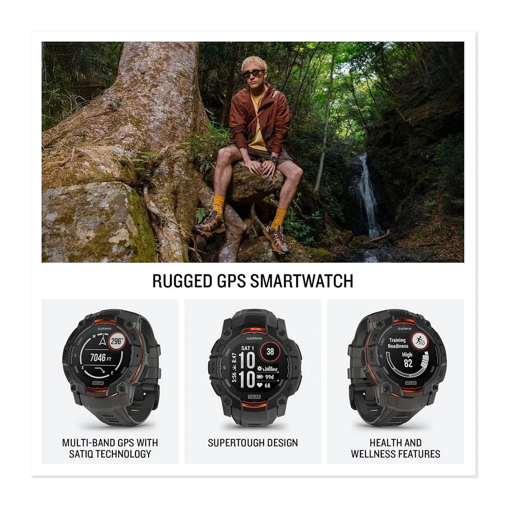 Garmin Instinct 3 Solar 50 mm, Reloj Inteligente con GPS, Blanco — 2