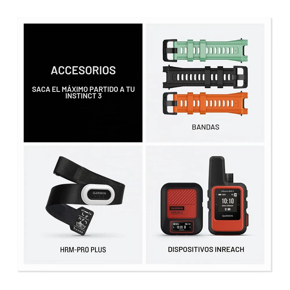 Garmin Instinct 3 Solar 50 mm, Reloj Inteligente con GPS, Blanco — 6