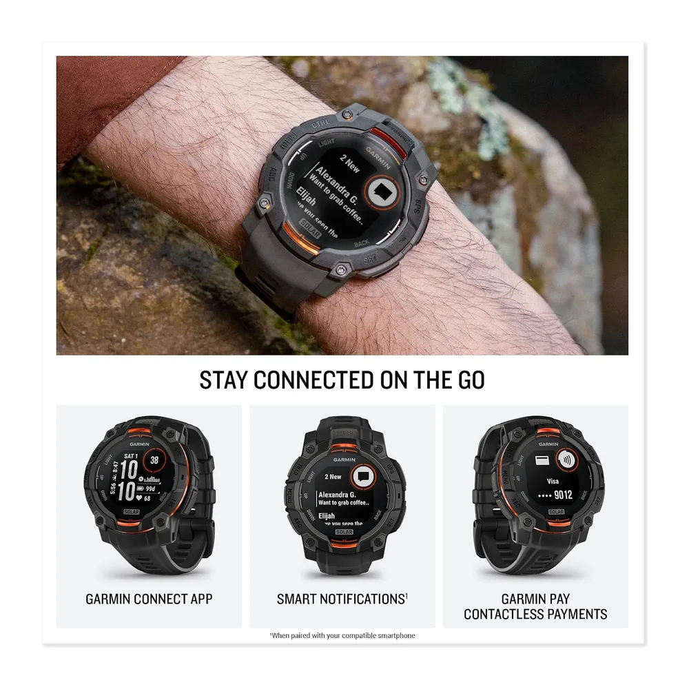 Garmin Instinct 3 Solar, Reloj Inteligente con GPS, Negro — 4