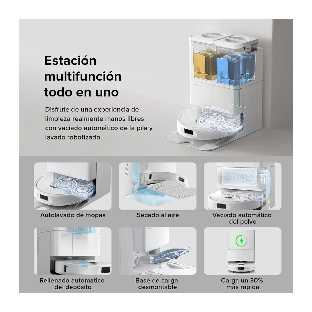 roborock Robot Aspirador QV 35A Set, Dos mopas giratorias elevables, Blanco — 3
