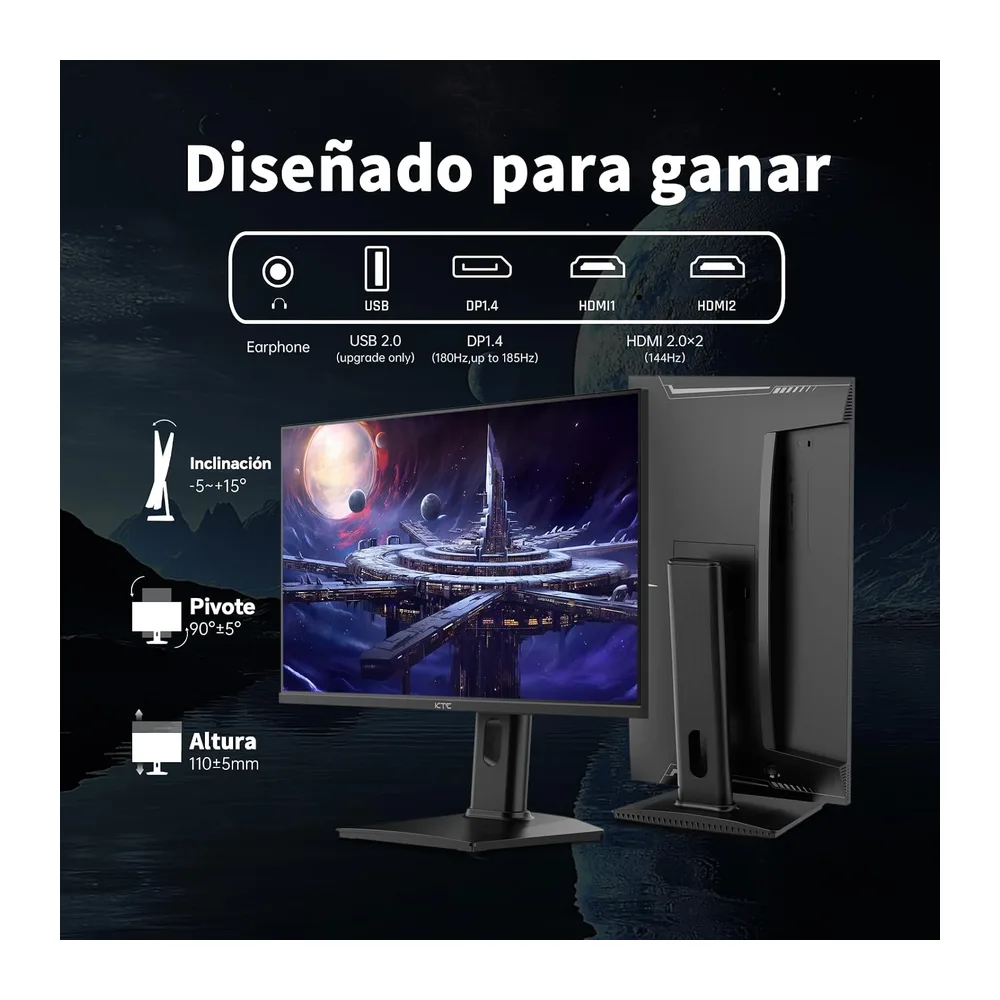 KTC Monitor Gaming 24 Pulgadas QHD 2K 2560×1440 — 6