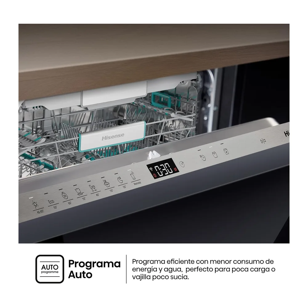 Hisense HV673A65 - Lavavajillas de Integración, Class A, Capacidad 16 Servicios, Alto 81.6cm x Ancho 59.8cm, — 5