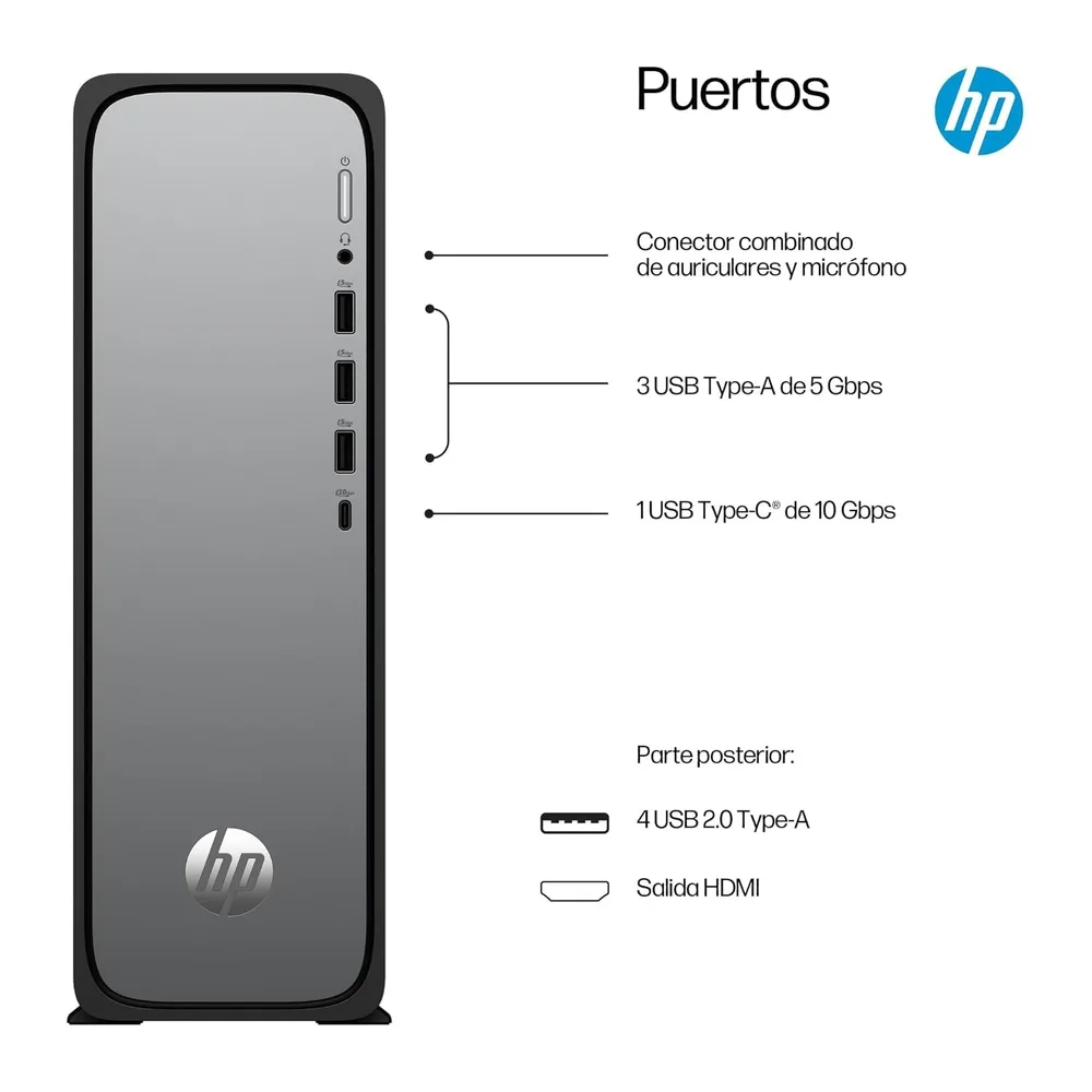 HP Ordenador de Sobremesa OmniDesk Slim (Intel Core i5-14400 — 4