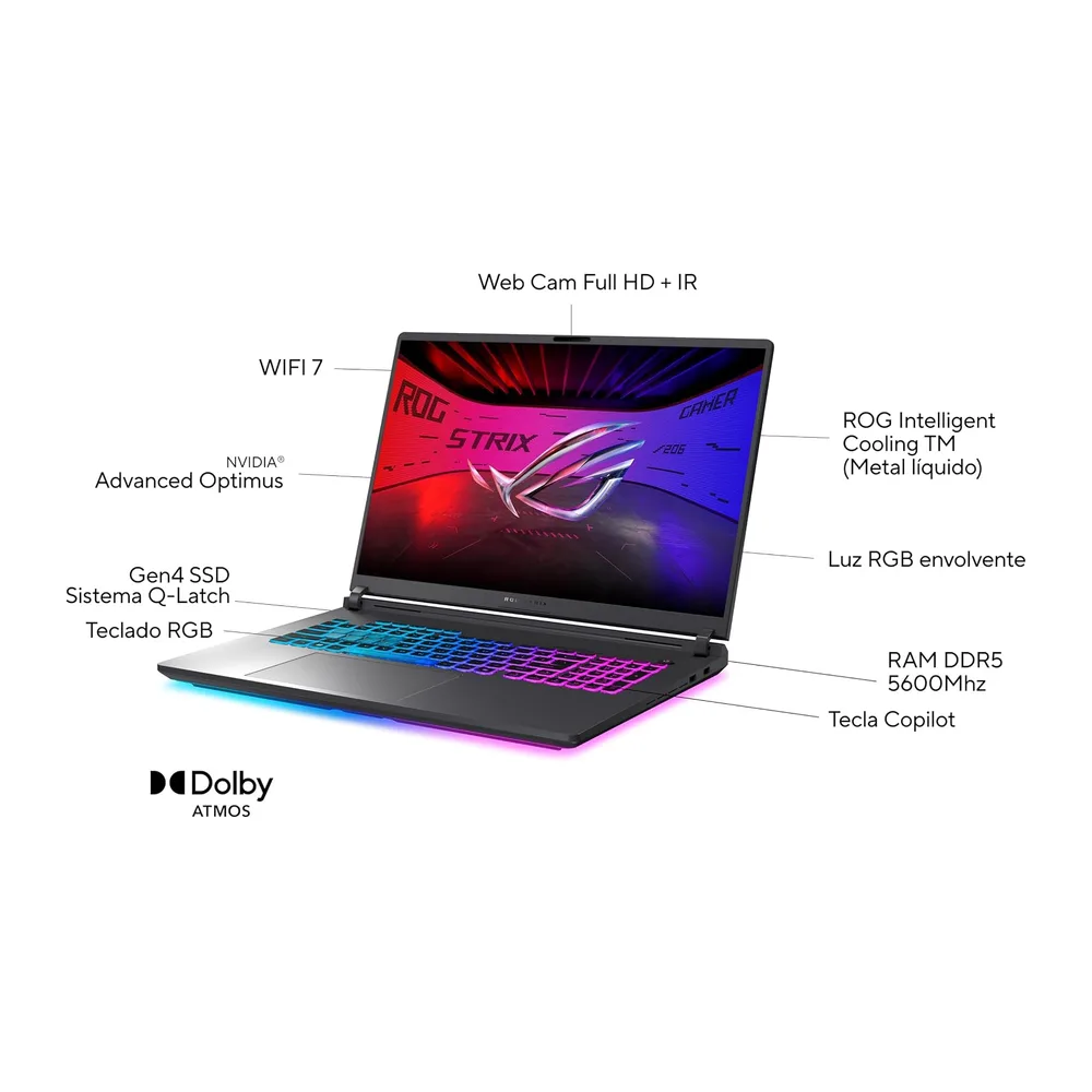 ASUS ROG Strix G18 G815LW-S9046 - Portátil Gaming de 18" WQXGA 240Hz (Core Ultra 9 275HX, 32GB RAM, 1TB SSD, — 2
