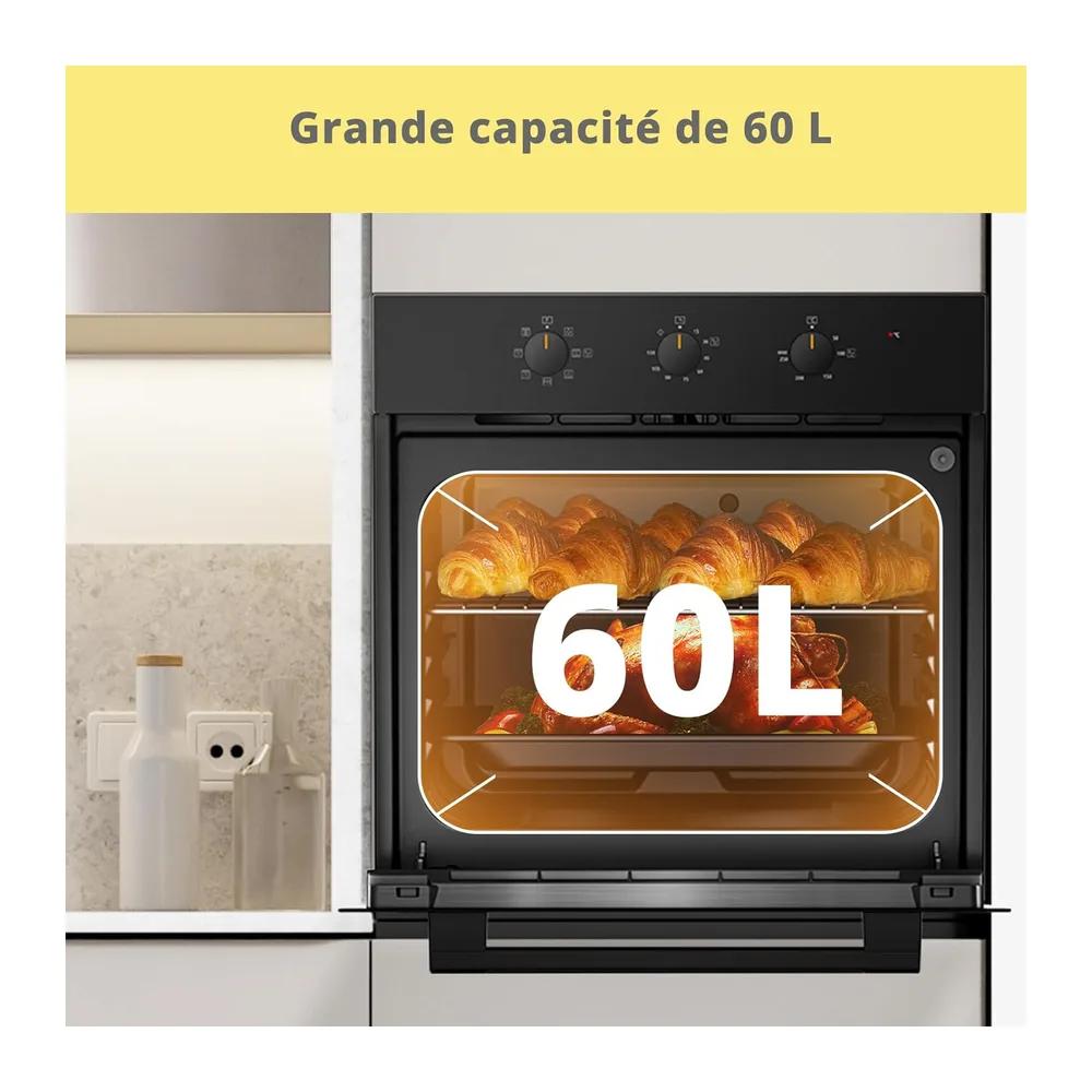 COMFEE' CBO60M80M1-BK Horno empotrable de 60 cm y 60 litros con 8 funciones — 3