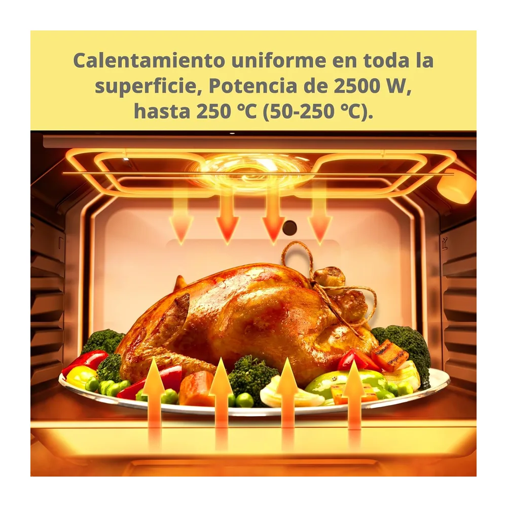 COMFEE' CBO60M80M1-BK Horno empotrable de 60 cm y 60 litros con 8 funciones — 5
