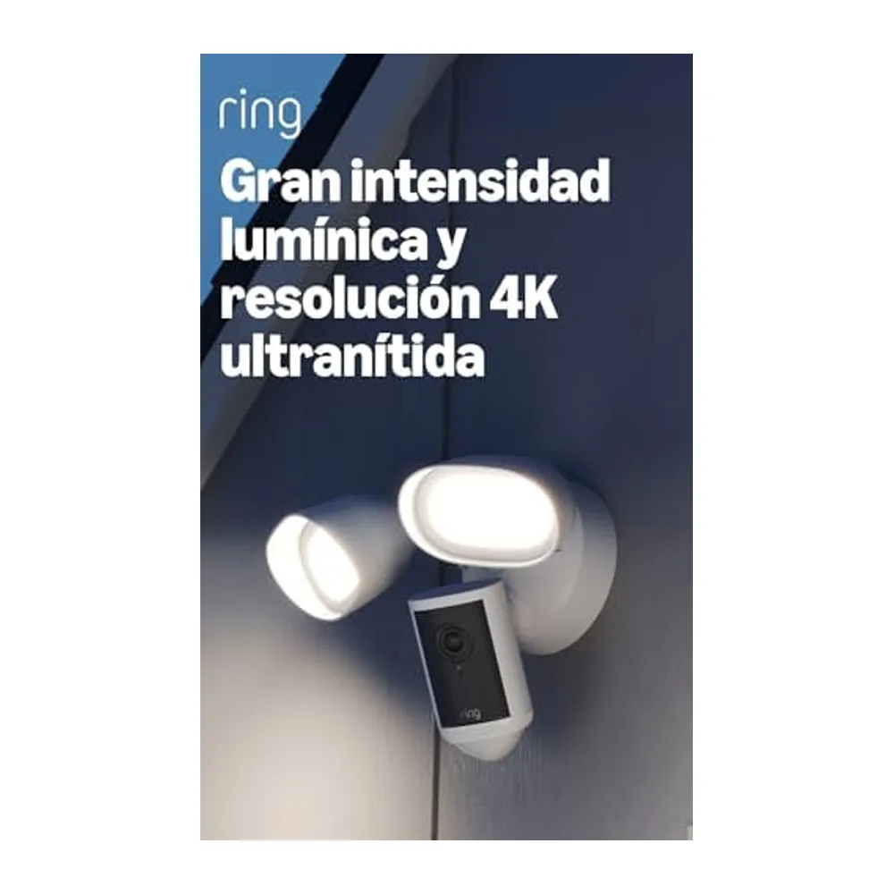 Ring Floodlight Camera 4K Pro, Cámara con focos (última generación), Cámara de seguridad exterior, Retinal