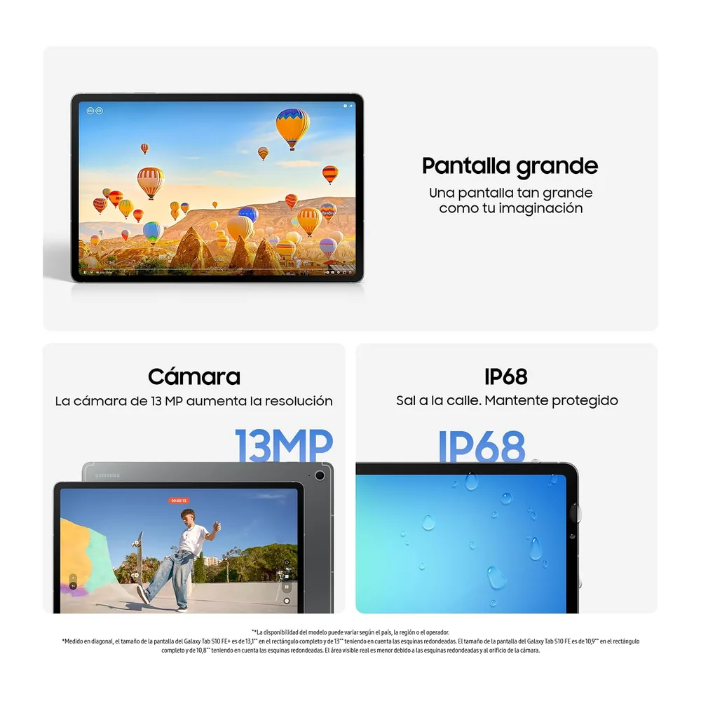 Samsung Galaxy Tab S10 FE 128GB, Tablet Android + S Pen, Galaxy AI, 8GB RAM, Pantalla de 10,9", Batería de — 4