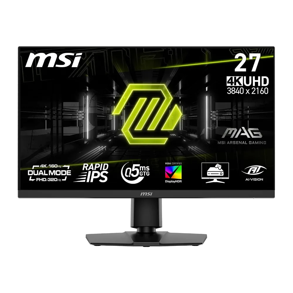 MSI mag 272URDF E16 Monitor Gaming, 27-Inch, 4K UHD, 3840x2160, Rapid IPS, 0.5ms, DisplayHDR 400, Eye Care,