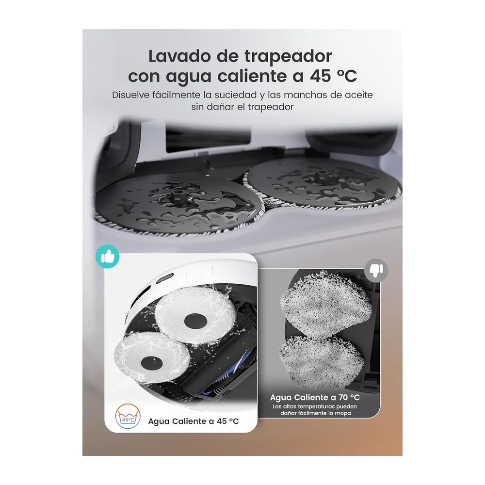 Lefant M3 Robot Aspirador y Fregasuelos, 12000Pa, Auto-Lavado/Secado,Blanco — 5