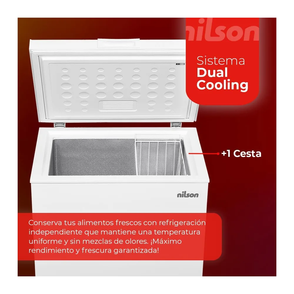 Nilson Congelador Horizontal Blanco NCH1500EDC. Capacidad 142 Litros — 5