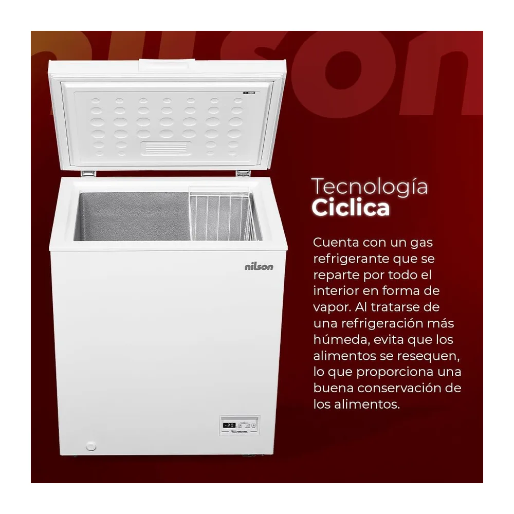 Nilson Congelador Horizontal Blanco NCH1500EDC. Capacidad 142 Litros — 6