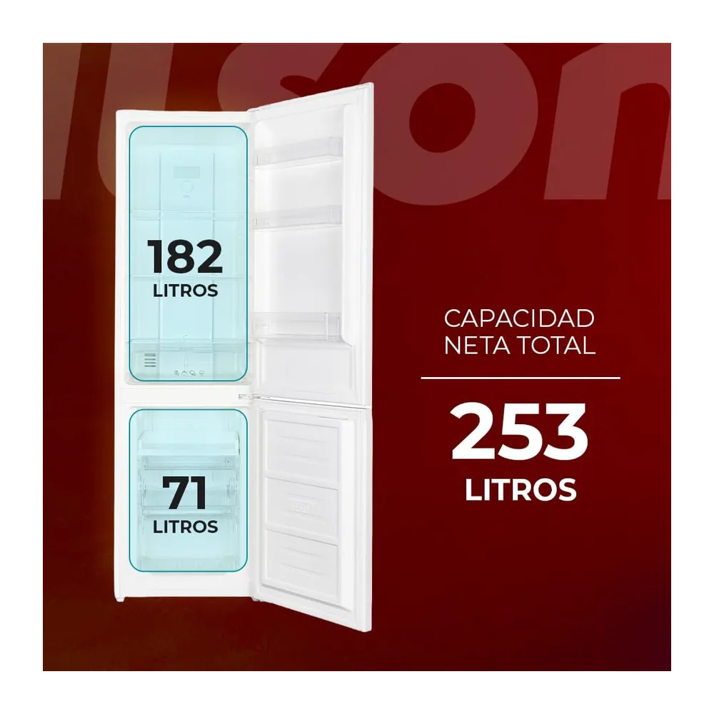 Nilson Frigorífico Combi Blanco, 2 Puertas. NC185500ENF, Capacidad 253 L, No Frost, Multi Air Flow, Bajo — 2