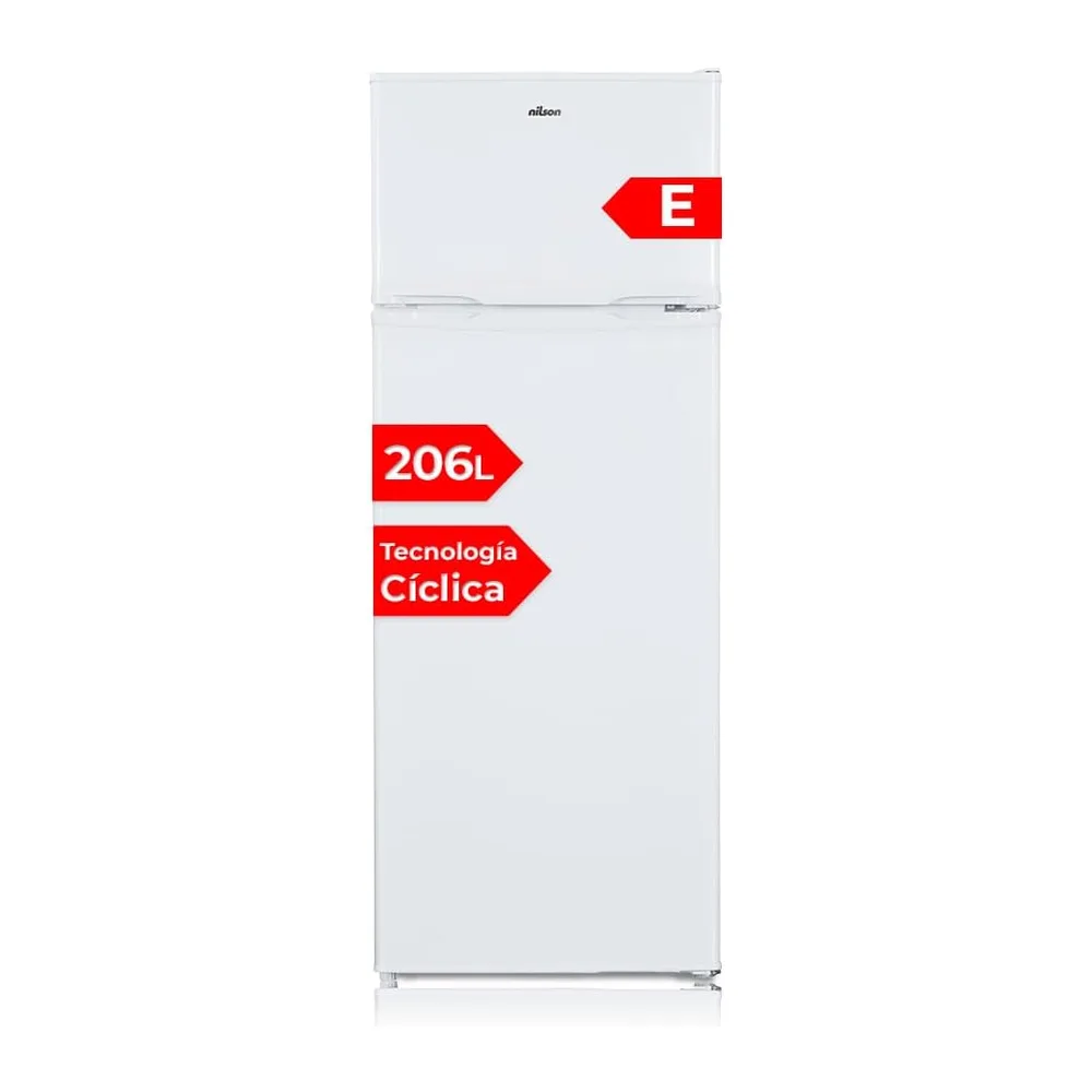 Nilson Frigorífico 2 Puertas Blanco NF145500E. Capacidad 206 L