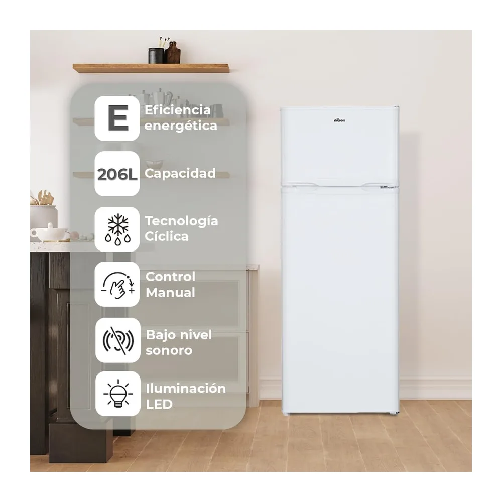 Nilson Frigorífico 2 Puertas Blanco NF145500E. Capacidad 206 L — 3
