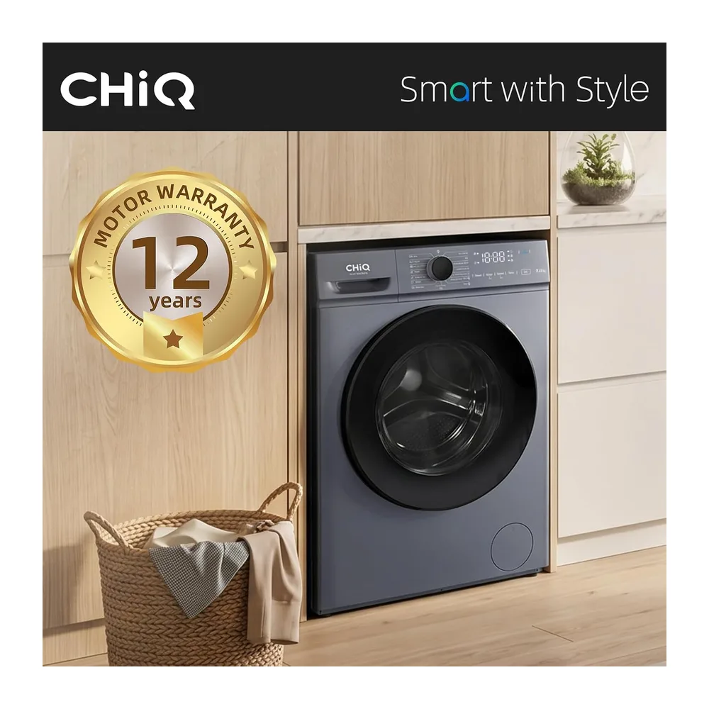 CHiQ 7kg Lavadora con Clase A y Ultra Estrecha Gris (CW07123863AX) [Clase de eficiencia energética A] — 4