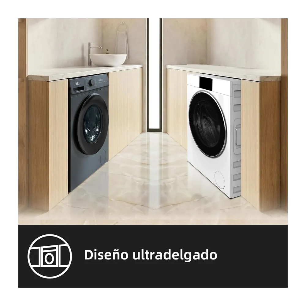 CHiQ 7kg Lavadora con Clase A y Ultra Estrecha Gris (CW07123863AX) [Clase de eficiencia energética A] — 5