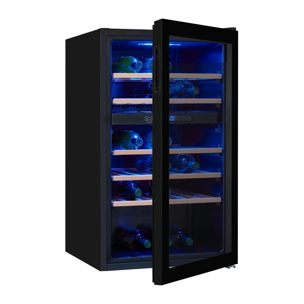 Exquisit® Vinoteca 45 Botellas 119L Negra Doble Zona 5-20°C LCD [Clase de eficiencia energética G]