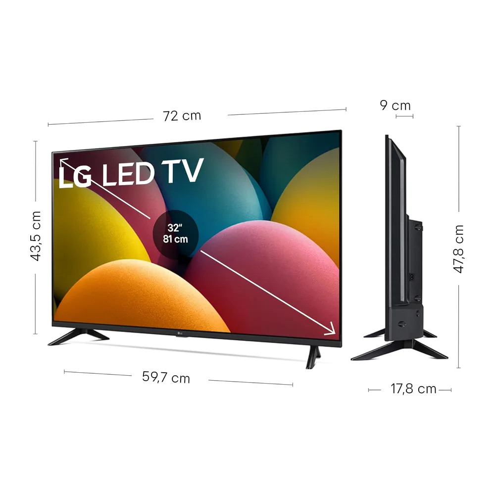 LG 32LR60006LA - TV 32" FHD (80 cm), Smart TV webOS 23, Procesador α5 AI Gen6, HDR10/HLG, Dolby Digital Plus, — 2