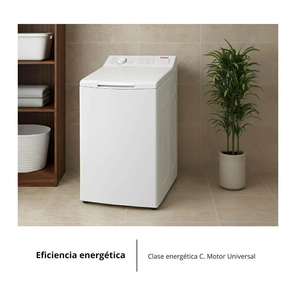Corberó - Lavadora Carga Superior 6.5kg| CLACSM6524 | 1200 RPM | 16 Programas, Función Vapor, ECO, limpieza — 4