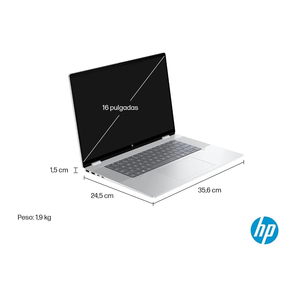 HP Omnibook X Flip - Ordenador portátil Convertible de 16" 3K OLED táctil (Intel Ultra 7-258V EVO, 32GB RAM, — 3