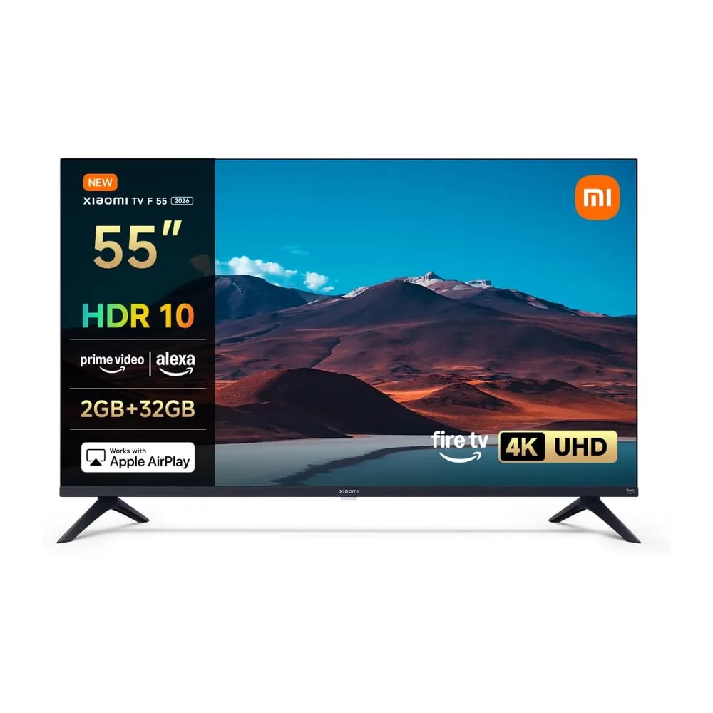 XIAOMI TV F 55, 55 Pulgadas (140 cm), 4K UHD, Smart TV, Fire OS8, Control por Voz Alexa, HDR10, MEMC,Modo