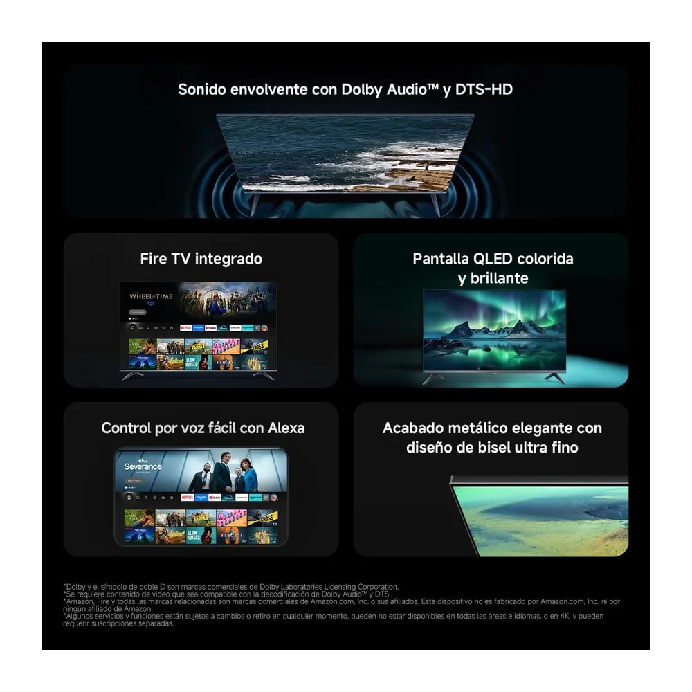 XIAOMI TV F Pro 32, 32 Pulgadas (81 cm), QLED, Smart TV, Fire OS7, Control por Voz Alexa, Dolby Audio™, DTS — 2
