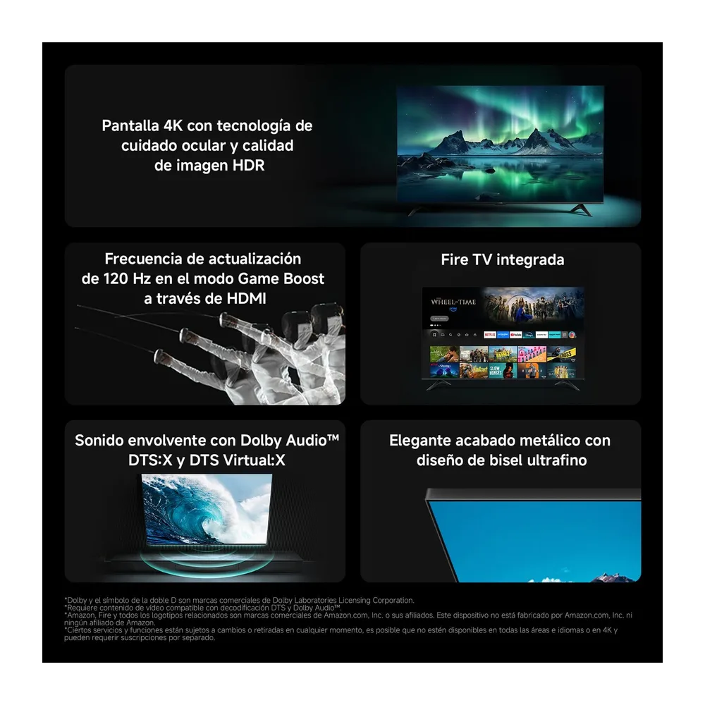 XIAOMI TV F 50, 50 Pulgadas (127 cm), 4K UHD, Smart TV, Fire OS8, Control por Voz Alexa, HDR10, MEMC, Modo — 2