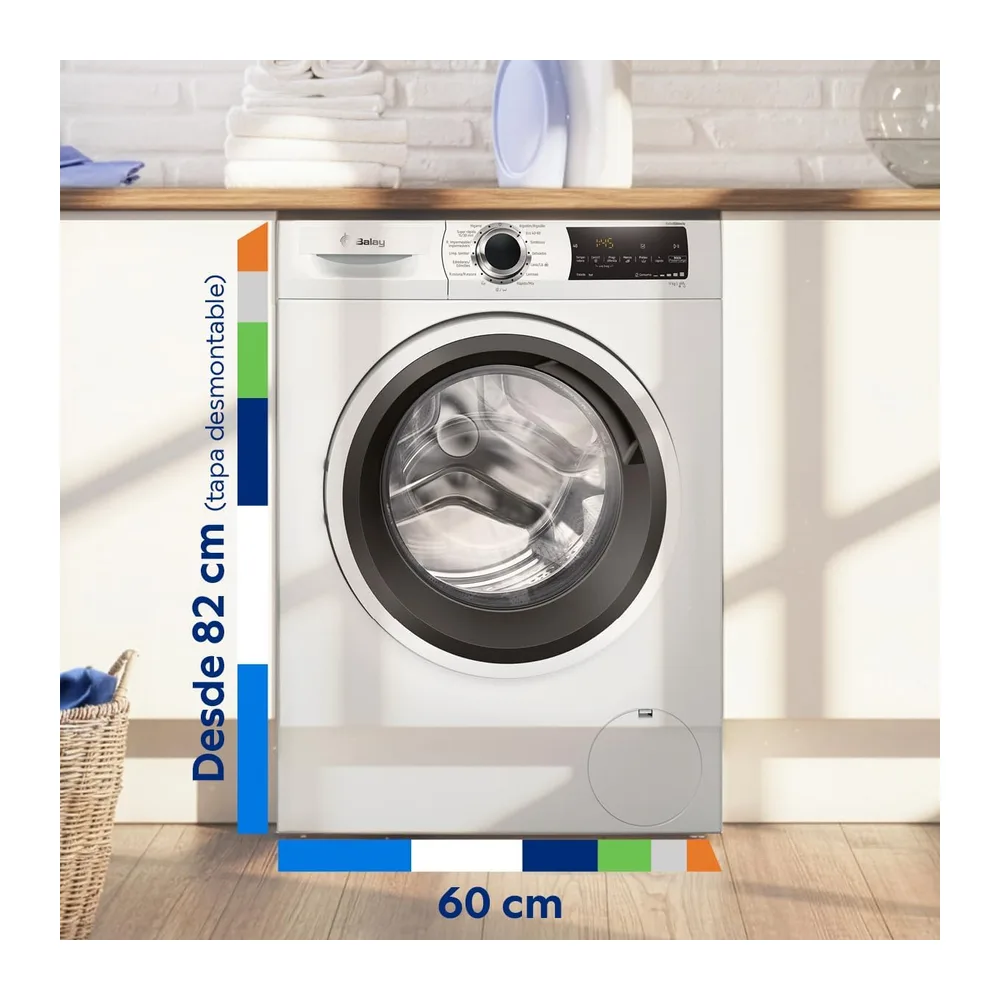 Balay - Lavadora, libre instalación, 9 kg, Programa Super rápido y Rápido/mix, Blanco, 3TS993BP, entrada — 2