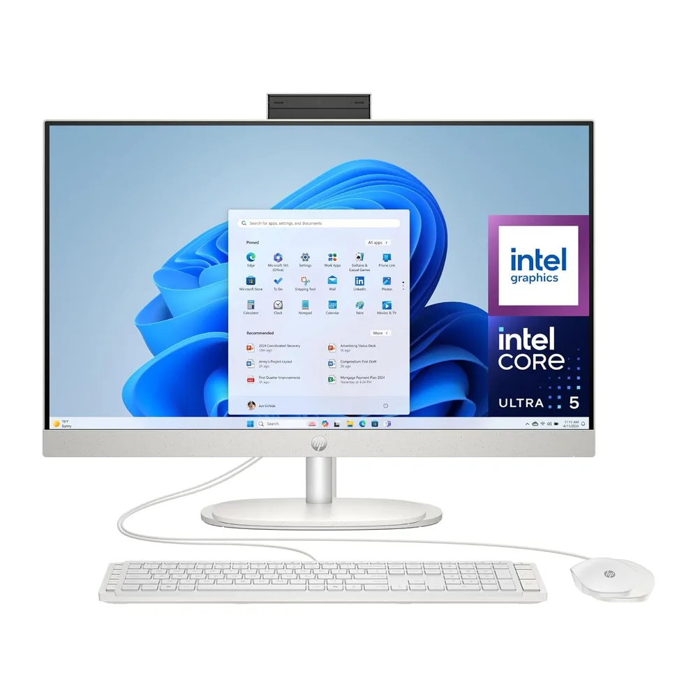 HP 27-cr2002ss - Ordenador de 27" Full HD con Cámara, Teclado y Ratón Inalámbricos (Intel Core Ultra 5 225U,