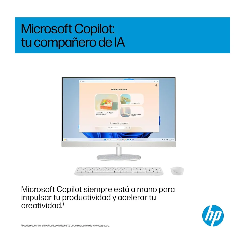 HP 27-cr2002ss - Ordenador de 27" Full HD con Cámara, Teclado y Ratón Inalámbricos (Intel Core Ultra 5 225U, — 6