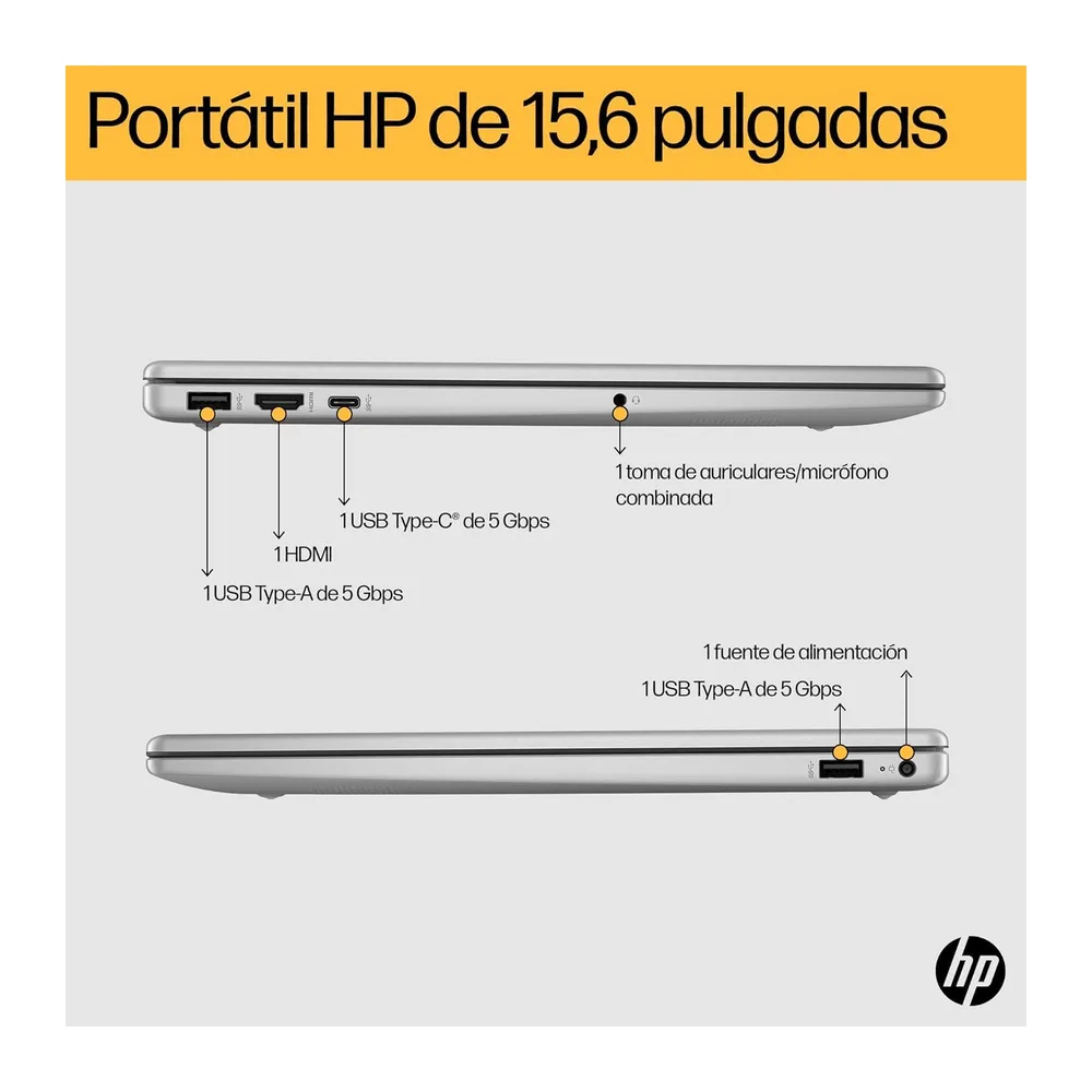 HP 15-fc0243ns - Ordenador portátil de 15.6" FHD (AMD Ryzen 7-7730U, 32 GB RAM, 1TB SSD, AMD Radeon Graphics, — 4
