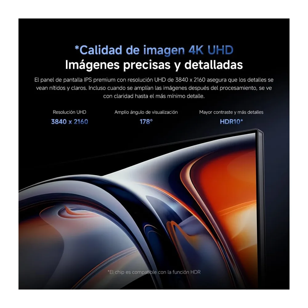 XIAOMI Monitor 4K UHD 27 Pulgadas, 3840 x 2160, IPS, 100% sRGB, P27UCB-RAGL [Clase de eficiencia energética F] — 3