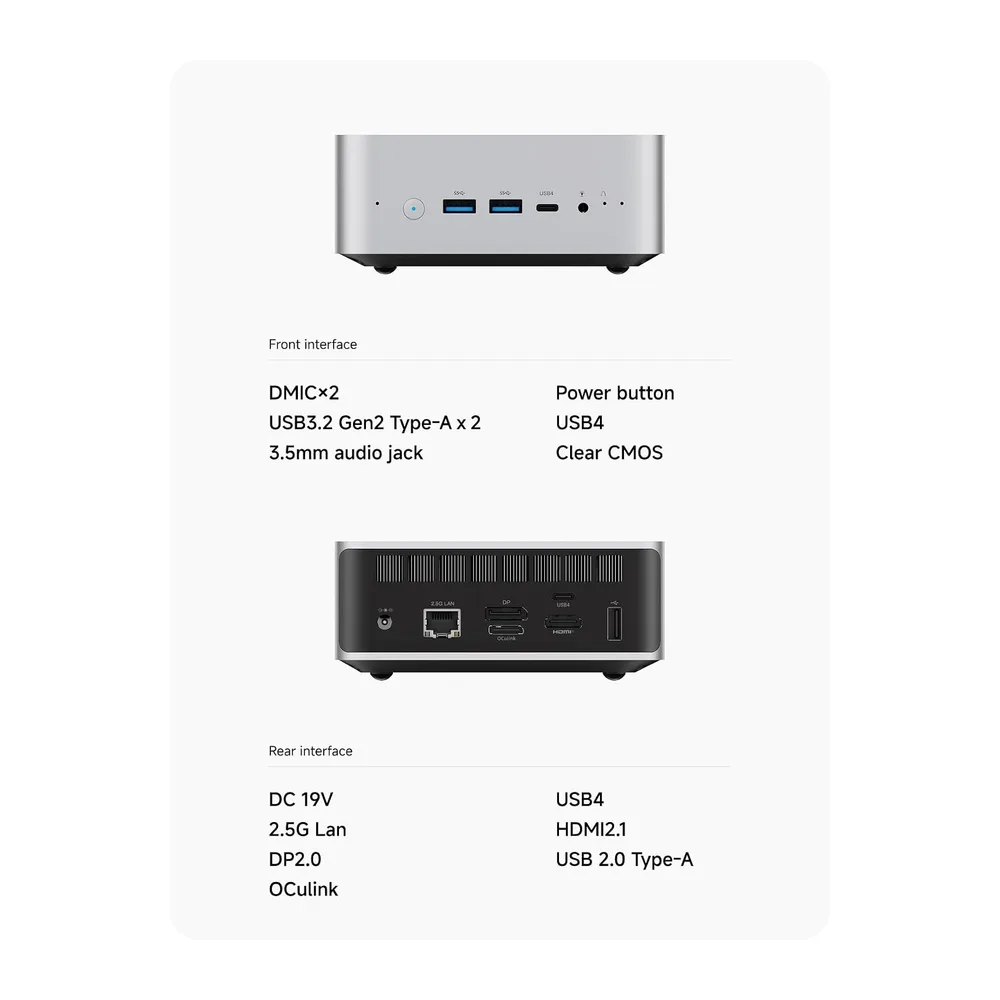 MINISFORUM AI X1-255 Mini PC, AMD Ryzen 7 255 (8C / 16T, hasta 4.9 GHz), 32 GB DDR5 RAM 1 TB M.2 SSD, HDMI/DP — 6