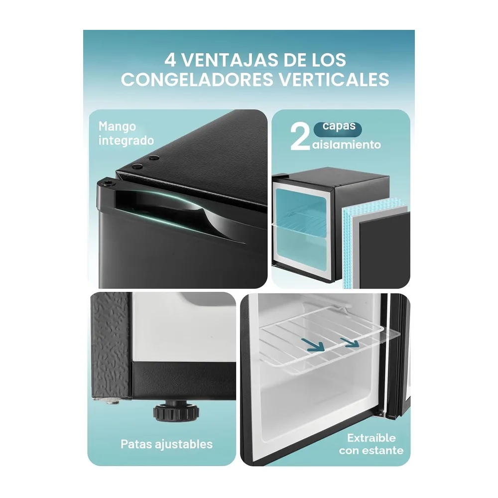FOHERE Mini Congelador 32L Vertical para Oficina y Casa [Clase de eficiencia energética E] — 4