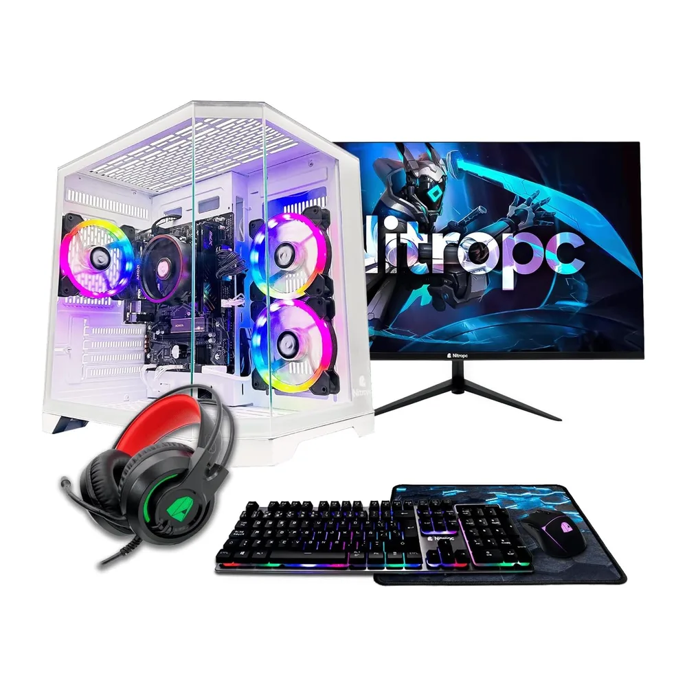 NitroPC - Pack Avanzado | PC Gaming Completo (AMD Ryzen 5 3400G 4/8, RX Vega 11, RAM 16GB, 480 GB SSD,