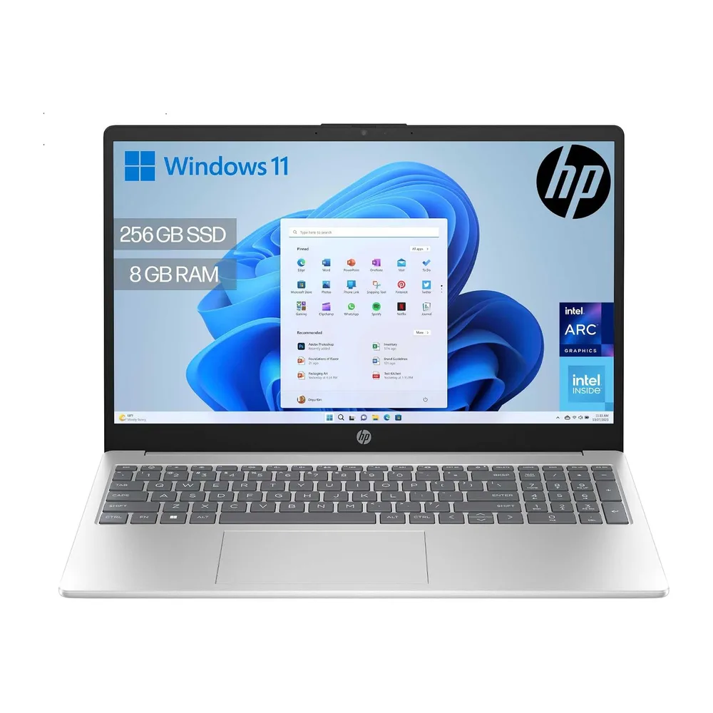 HP 15-fd0374ns - Ordenador portátil de 15.6" FHD (Intel N100, 8GB RAM, 256GB SSD, Intel UHD, Windows 11)