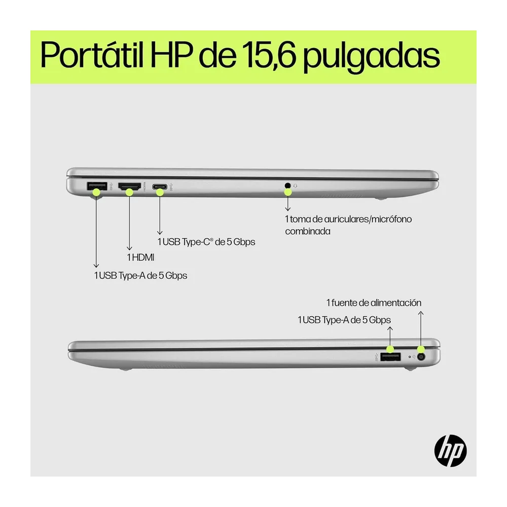 HP 15-fd0374ns - Ordenador portátil de 15.6" FHD (Intel N100, 8GB RAM, 256GB SSD, Intel UHD, Windows 11) — 4