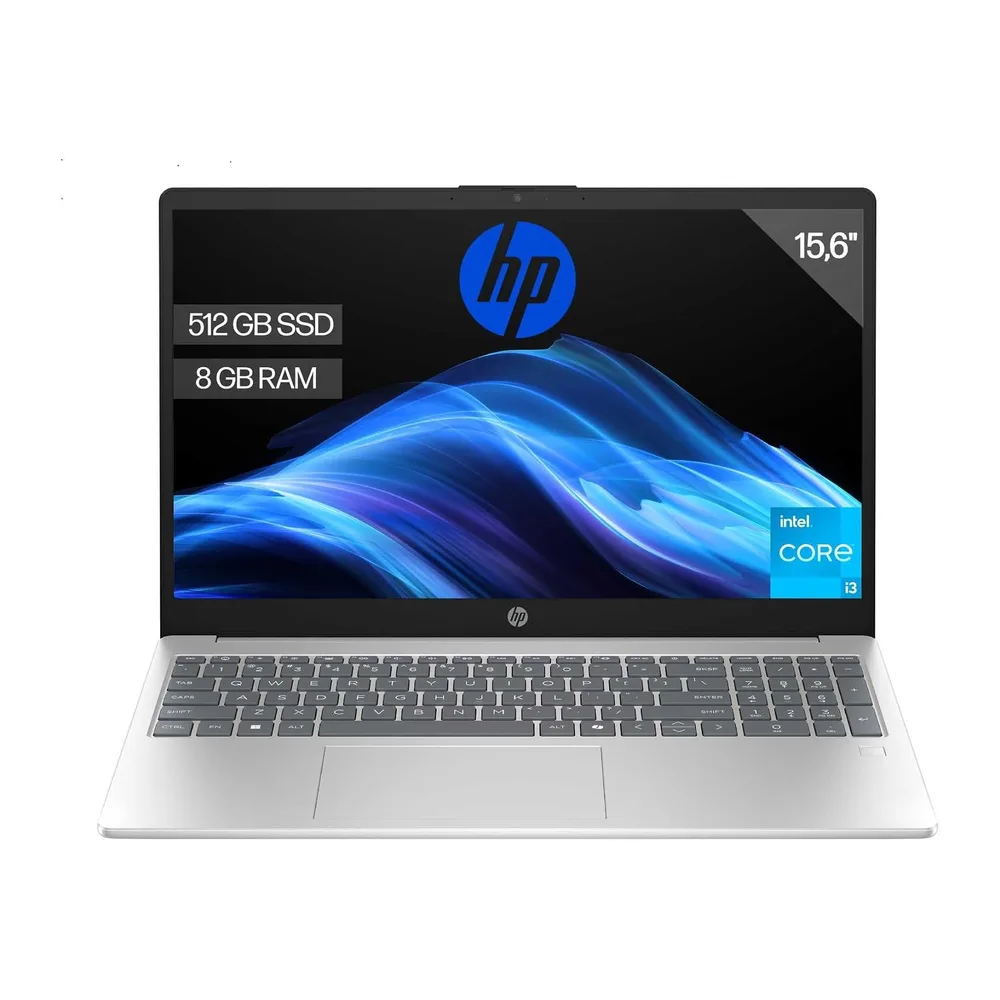 HP 15-fd0260ns - Ordenador portátil de 15.6" FHD (Intel Core i3-N305, 8GB RAM, 512GB SSD, Intel UHD Graphics,