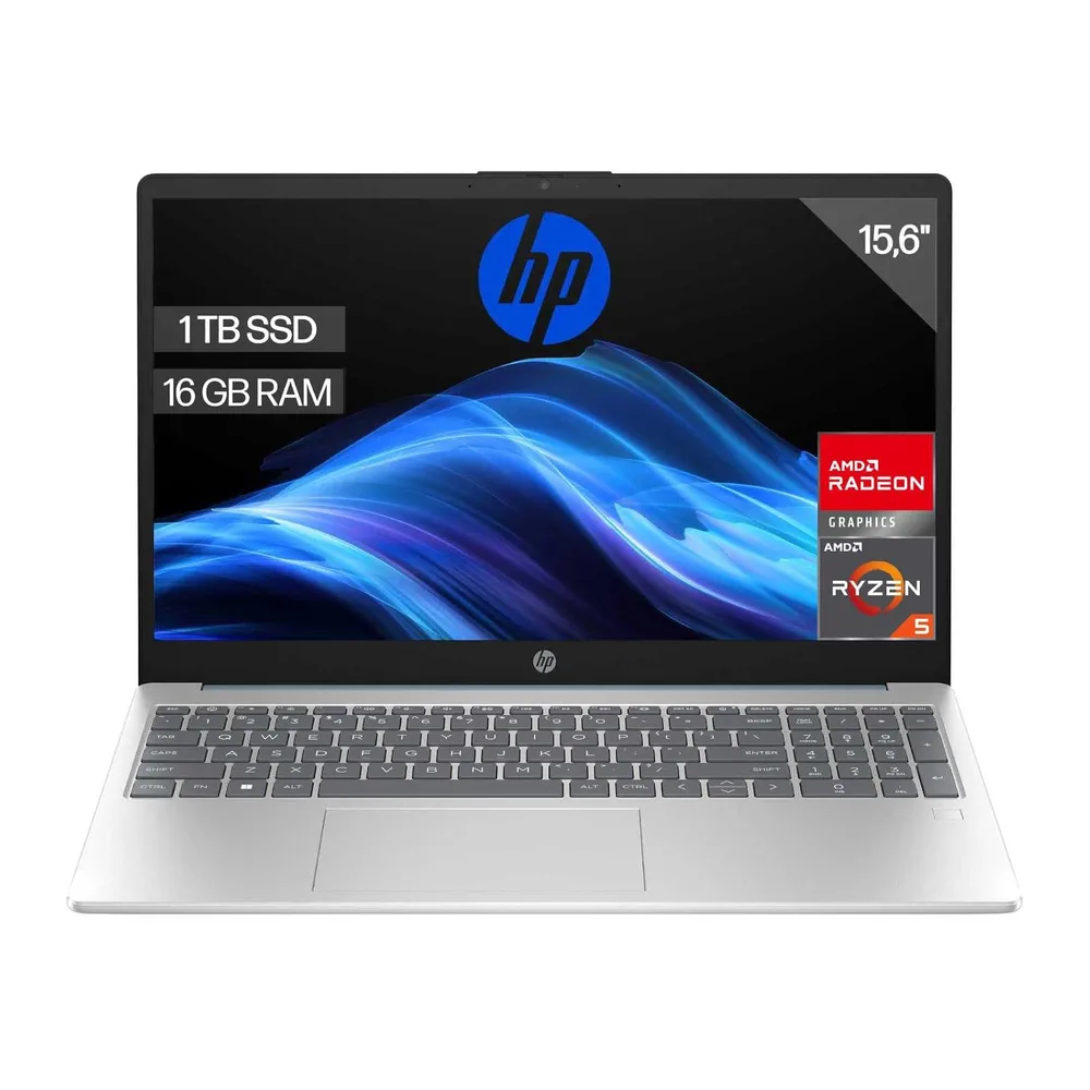 HP 15-fc0237ns - Ordenador portátil de 15.6" FHD (AMD Ryzen 5-7520U, 16 GB RAM, 1TB SSD, AMD Radeon Graphics,