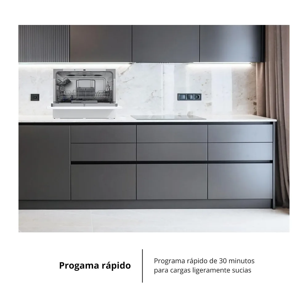 Corberó - Lavavajillas Compacto y Portátil sin instalación| CLVP607W | 6 Cubiertos | 7 Programas | 5 — 5