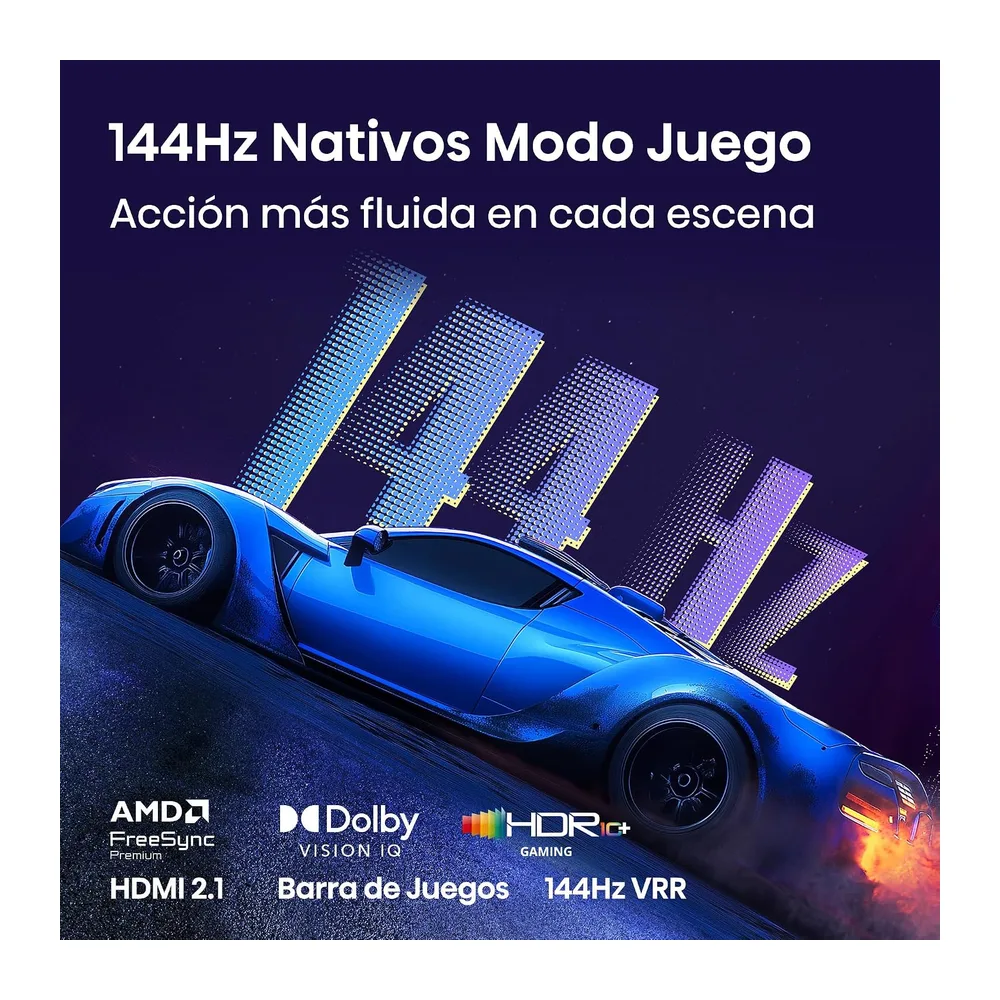 Hisense 43E7Q Pro - QLED Smart TV 43 Pulgadas, Modo Juego 144 Hz Nativos, Hi-QLED Color, Dolby Vison.Atmos, — 4