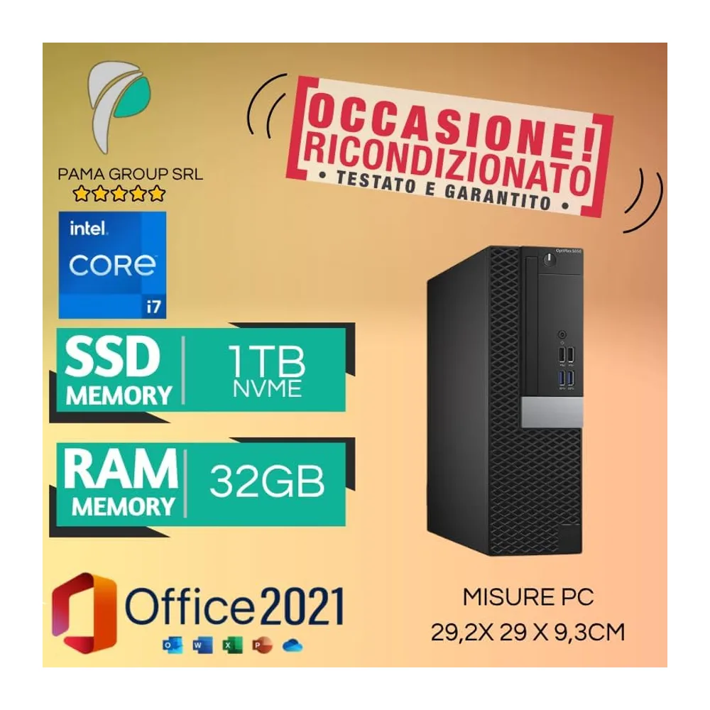 PC Computer Business, Desktop sff, operativo, Core i7 6th, RAM 32GB DRR4, SSD 1TB Nvme, Windows 11 y Office — 6