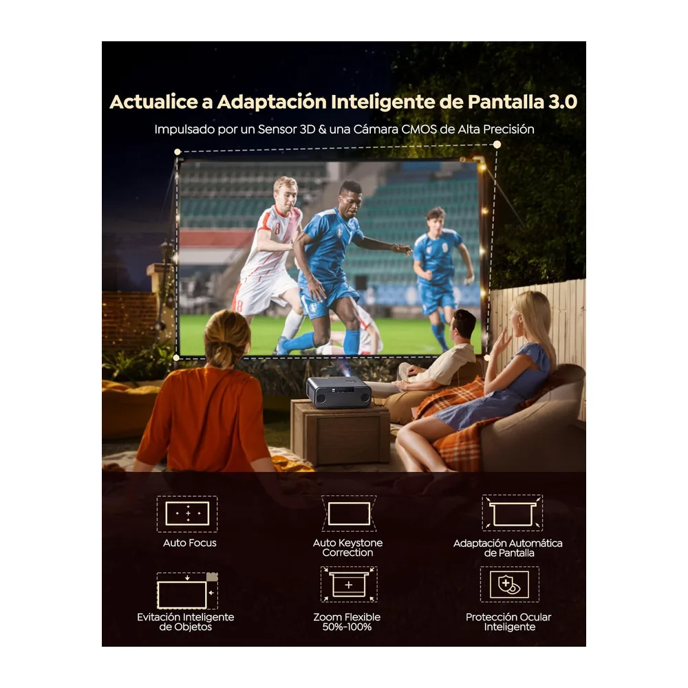 Proyector 4K【1400 ANSI/Netflix Incluido/Dolby】 Smart Proyector 4K Portátil Auto Focus/Keystone WiFi Bluetooth — 4