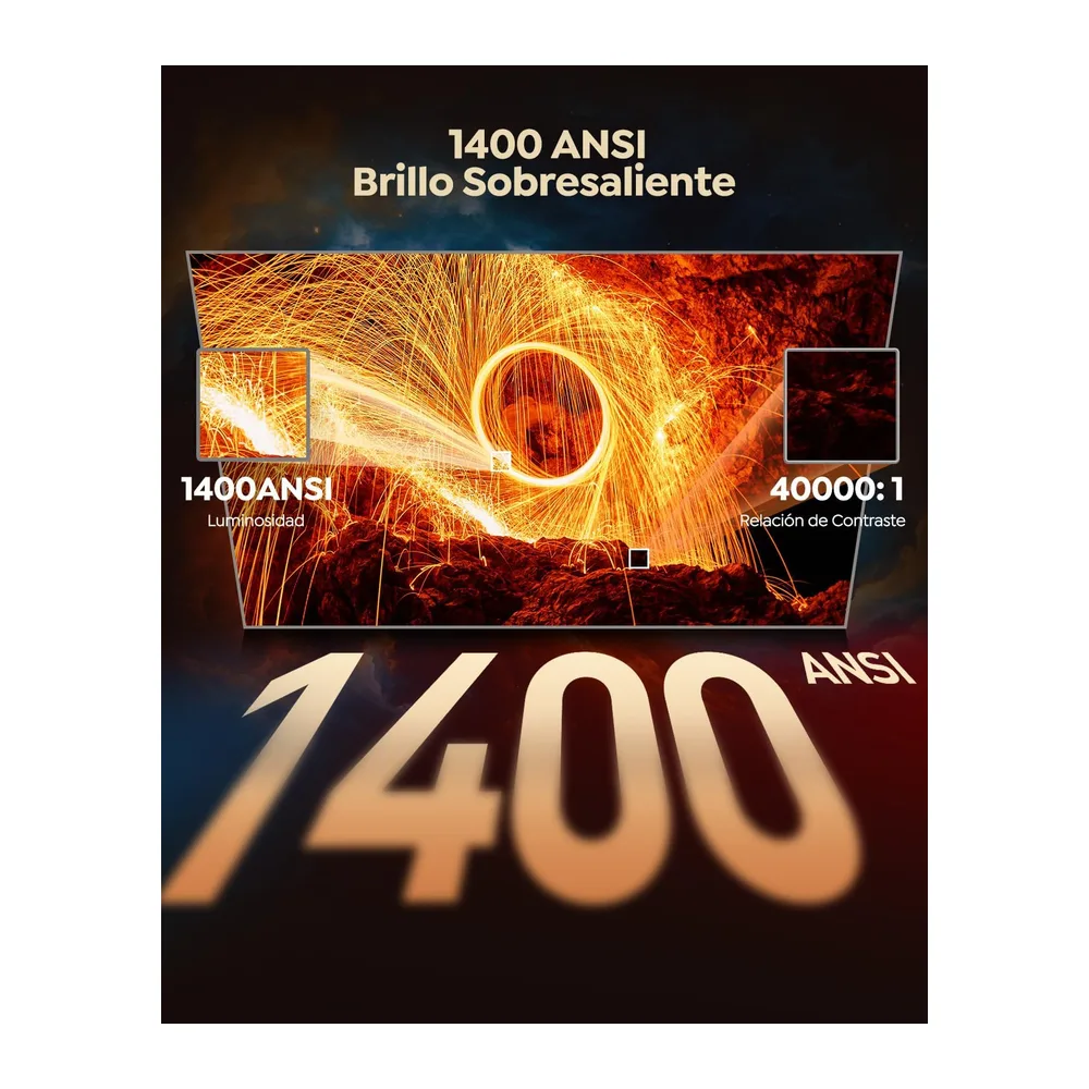 Proyector 4K【1400 ANSI/Netflix Incluido/Dolby】 Smart Proyector 4K Portátil Auto Focus/Keystone WiFi Bluetooth — 5